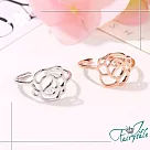 【伊飾童話】鏤空薔薇*典雅開口彈性戒 金