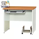 【文創集】比莉 環保3.1尺南亞塑鋼鍵盤書桌組合(書桌+主機架) 時尚雙色