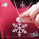 【伊飾童話】銀白雪花*雙墜鋯石長鍊
