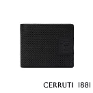 【Cerruti 1881】義大利頂級小牛皮6卡短夾 KLAUS系列(黑色 CEPU05538M)