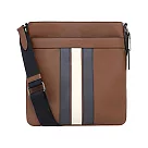 COACH 全防刮皮革經典款方型扁斜背包─焦糖