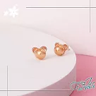 【伊飾童話】純真小熊*韓風貼耳珍珠典雅耳環 金