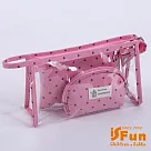【iSFun】點點皇冠*PVC透視化妝包中包三件組 粉