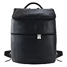 LONGCHAMP LE FOULONNÉ 系列牛皮前拉鍊後背包 黑