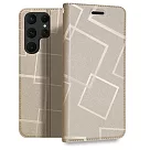 GENTEN for Samsung Galaxy S23 Ultra 極簡立方磁力手機皮套 金色