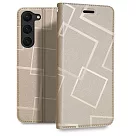 GENTEN for Samsung Galaxy S23+ 5G 極簡立方磁力手機皮套 金色
