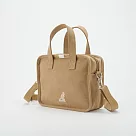KANGOL ─ 英國袋鼠加大版可愛熱壓吐司手提側背包 淺卡其