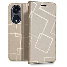 GENTEN for OPPO Reno 8T 極簡立方磁力手機皮套 金色