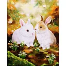 【玲廊滿藝】Miu.ch─雪鈴花裡的小Two兔35x27cm