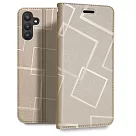 GENTEN for Samsung Galaxy A34 5G 極簡立方磁力手機皮套 金色