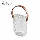 【éclat】歐式輕奢皮革手提玻璃花瓶/桌面擺飾_2款任選 花紋款