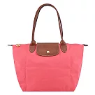 LONGCHAMP LE PLIAGE系列長把再生尼龍摺疊水餃包(中) 石榴紅