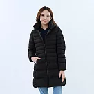 【遊遍天下】女款長版顯瘦防風防潑水可拆帽保暖 90%羽絨外套 / GJ22040 黑色 L 黑色