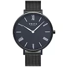 OBAKU 羅馬時刻淑女米蘭時尚腕錶─全黑