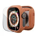 加拿大elkson Apple Watch Ultra 1─2 49mm Quattro Max軍規保護殼+保護貼套組(附貼膜神器) 愛馬橘