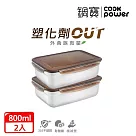 【CookPower鍋寶】316不鏽鋼保鮮盒800ml買一送一(EO─BVS0801Z2)