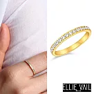 ELLIE VAIL 邁阿密防水珠寶 密鑲式圓鑽戒指 金色定情戒指 Velia Dainty Eternity 7號