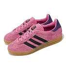 adidas 休閒鞋 Gazelle Indoor W 女鞋 粉 黑 麂皮 膠底 低筒 復古 愛迪達 IE7002 23.5cm PINK/BLACK