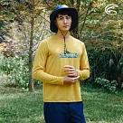 ADISI 男圓領抗靜電紗透氣快乾圖騰長袖上衣AL2321041 (S─2XL) 保暖 吸濕 速乾 輕量 柔軟 M 鉻黃