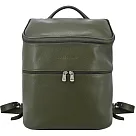 LONGCHAMP LE FOULONNÉ系列牛皮前拉鍊後背包 卡其綠