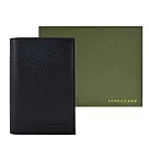 LONGCHAMP LE FOULONN? 系列牛皮護照夾 黑