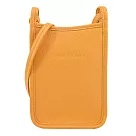 LONGCHAMP LE FOULONN?系列牛皮手機斜背包 杏黃