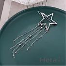 【Hera】赫拉 鏤空五角星流蘇邊夾/髮夾/髮扣 銀色