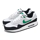Nike 休閒鞋 Air Max 1 GS 大童 女鞋 白 黑 綠 氣墊 復古 運動鞋 DZ3307─108