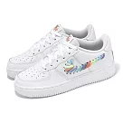 Nike 休閒鞋 Air Force 1 LV8 1 GS 大童 女鞋 白 AF1 彩虹編織 FQ4948─100
