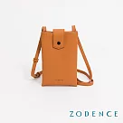 ZODENCE CLARA進口真皮雙層手機包 豔陽橘