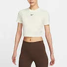 NIKE AS W NSW ESSNTL SLM CRP 短版 女短袖上衣─白─FB2874133 L 白色