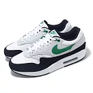 Nike 休閒鞋 Air Max 1 男鞋 女鞋 黑 綠 氣墊 復古 運動鞋 FN6952─100