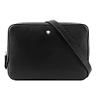 MONT BLANC Sartorial 匠心系列防刮牛皮迷你拉鍊郵差包 (黑色)