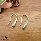 一體成形亮面細緻水滴S999純銀針勾式耳環 (外鍍專櫃級正白K.貼耳耳環)