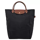 LONGCHAMP LE PLIAGE系列短把再生尼龍手提包(中) 黑