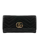 GUCCI GG Marmont 牛皮金屬雙G LOGO翻蓋長夾_展示品 (黑色)