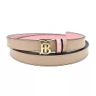 BURBERRY TB LOGO皮革雙面兩用皮帶(米色) S