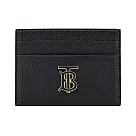 BURBERRY TB LOGO 粒面皮革卡片夾 黑色
