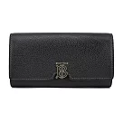 BURBERRY TB LOGO荔枝牛皮翻蓋長夾 黑色