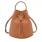 BURBERRY 新款 TB LOGO 粒紋皮牛皮束口水桶包 棕色