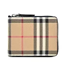 BURBERRY DANIEL經典格紋拉鍊零錢短夾 卡其