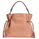 COACH 素面皮革造型兩用包─粉桔 粉桔