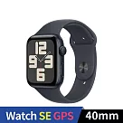 Apple Watch SE 2024 GPS 40mm 鋁金屬錶殼運動錶帶 (午夜色+午夜色運動錶帶SM)