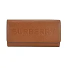 BURBERRY 經典LOGO荔枝牛皮翻蓋長夾 棕色