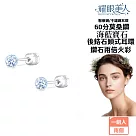 耀眼美人超閃耀60分海藍寶石莫桑鑽耳環醫療鋼/鈦鋼耳環後鎖式