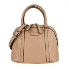 GUCCI 經典Guccissima壓紋LOGO手提/斜背迷你兩用包 粉膚