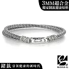 MASSA─G Titan銀鍺系列 阿特密斯Mini 3mm超合金鍺鈦手環(雙圈) 銀色─XS