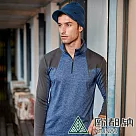 【ATUNAS 歐都納】男款SOLAR─FLEECE刷毛長袖薄立領拉鍊衫/大尺碼A1PS2215M─ XL 麻花藍