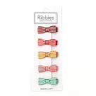 英國Ribbies 條紋蝴蝶結5入組─亮彩