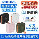 PHILIPS 飛利浦 放心充2.0 FunCube 多合一磁吸自帶線行動電源 10000mAh DLP4348C 玩美白CW